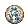 Jogo americano de boneco de neve de Natal, padrão de boneco de neve, toalha de mesa redonda de Natal, decoração de mesa festiva, jogo americano fofo e adorável para prato