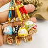 Pingente de Gato da Sorte de Cerâmica para Celular DIY Corrente para Celular Pingente Atrai-Riqueza Gato da Sorte Criativo Traz- Bênçãos Pingente de Bolsa para Celular Pen Drive