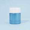 Envase de Vidrio Cosmético Azul 30g Botella para Crema, Transparente de Boca Ancha Negra 50g Frasco para Crema con Tapa de Tirador Manual Material de Empaque