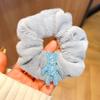Accesorios para el cabello de felpa de otoño e invierno con forma de colon, anillo para el cabello, lindo oso de polvo dorado, cinturón de goma para estudiantes de dibujos animados para niñas, accesorios para el cabello