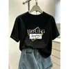 Camiseta de manga corta tie-dye azul con diseño único para mujer, moderna y versátil, adelgazante, hombro normal, top de algodón puro, verano 2026