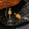 Plata S925 Chapada en Oro Incrustada Rubí Colgante Mantra de Seis Palabras Joyería DIY Nuevo Estilo Chino Accesorios Versátiles para Pulsera