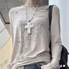 Colar Cruz Negra Pingente Pesado Camada Múltipla Subcultura Y2K Corrente de Suéter Gótica Acessórios Sexy