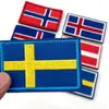 Bandera Bordada Mundial Velcro Islandia Dinamarca y otros países Pegatina de Tela para Bandera Insignia Táctica Mochila Pegatina de Tela Bordada