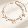 Collar para Mascotas con Colgante de Corazón Accesorios Lindo Múltiples Estilos Moda Collar para Mascotas Gato Perro Universal Perlas