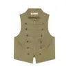 2026 Verão Novo Produto Europeu e Americano Transfronteiriço Roupas Femininas Conjunto de Colete com Zíper e Botão + Shorts W019 1932