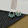 Pendientes Únicos y Exquisitos de Flor Turquesa con un Toque Vintage de Alta Gama, Estilo de Lujo Ligero, Diseño de Nicho, Accesorios Populares para Orejas