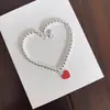 [04] joias de moda nacionais e estrangeiras atacado pequeno livro vermelho titânio aço requintado coração vermelho pulseira de contas redondas banhada a prata três cores