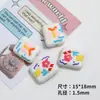 Cerámica Goteo de Aceite Flor Dopamina Tulipán Letra Bloqueo de Color Cuentas Cuadradas DIY Cuentas Cerámicas Cadena para Teléfono