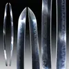 Acero T10 cubierto de arcilla, hoja sin afilar, espada japonesa, espada larga de samurái, accesorio de espada Hamon templado en arcilla, sin afilar
