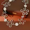 Cadena de Cintura Ajustable Metálica con Flor Hueca, Cinturón de Lujo Ligero de Gama Alta, Accesorio de Cintura Elegante y Versátil al por Mayor