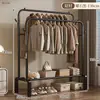 Cabideiro Quarto Simples Interno Casa Cabide de Roupas Prateleira Varanda Varal de Roupas de Barra Dupla Cabideiro Vertical para Armazenamento de Roupas