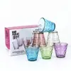 Juego de Vasos de Cristal Brillante para Agua Taza Gota de Lluvia Juego de Seis Piezas Juego de Dos Piezas Vaso Individual Arcoíris Tienda de Publicidad Venta al por Mayor