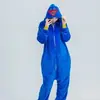 Pijama Onesie de Flanela Azul Gato Garfield Fofo para Outono e Inverno para Crianças, Meninos e Meninas, Roupa de Dormir Desenho Animado de Animal
