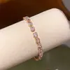 Pulsera de Flor de Azúcar con Piedra Rosa de Princesa y Lazo Estilo Dulce Coreano Joyería de Lujo Ligero Joyería de Gama Alta Venta al por Mayor
