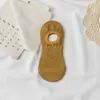 Meias de Barco de Algodão Novas para Primavera e Verão Femininas Meias Respiráveis Simples Vazadas de Malha Meias Invisíveis de Silicone Femininas