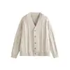 Cardigan Retrô Fair Isle Outono e Inverno Answer Me Tricô Moderno Jaqueta de Tricô Versátil Estilo Preguiçoso Masculino M47