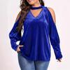 Blusa holgada de manga larga con cuello en V y lentejuelas, nueva moda transfronteriza europea y americana de Amazon 2024