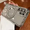 Funda magnética para teléfono Galaxy S26 Flash Diamond A17 Adecuada para Samsung S25Ultra Funda protectora transparente galvanizada A56