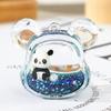 Boneca panda estrela preta óleo areia movediça garrafa decoração acrílico chaveiro acessórios bolsa pingente atacado