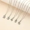 Collar Colgante Digital Nuevo Micro-Set Diamante 0-9 Diseño de Nicho Cadena de Clavícula de Acero Inoxidable Transfronterizo para Mujeres