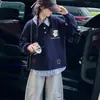Conjunto de Sudadera de Dos Piezas Estilo Universitario para Niñas, Nueva Moda Otoño 2026 Pantalones Anchos Bordados para Niños Mayores