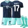 26 Camiseta de Alemania de Visitante Número 17 Wirtz, Número 13 Muller, Número 7 Havertz, Camiseta de Fútbol Copa del Mundo