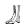 Botas de mujer de corte bajo elegantes y sencillas, estilo europeo y americano, con tacón cuadrado y tacón medio, tallas 32-46, botas de exportación de Amazon
