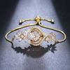 Elle Mosha Transfronterizo eBay Hermoso Diseño Forma de Flor de Circonita Pulsera Súper Brillante Moda Tamaño Ajustable