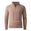 Nuevo Suéter de Punto Pulóver Grueso para Hombre de Comercio Exterior Transfronterizo, Moda con Patrón Trenzado Cuello Alto Media Cremallera Suéter Pulóver para Hombre