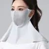Verano Nuevo Fresco Sensación de Hielo Estéreo 5D Contorneado Protección Ocular Protección Solar Mascarilla Anti-UV Hueso de Pescado Mascarilla de Seda de Hielo
