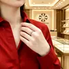 Anillo de plata S925 del Sudeste Asiático transfronterizo para mujer, anillos apilables de moissanita brillantes de alta gama, anillos de boda en capas de moissanita en stock