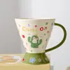 Taza de Cerámica Grabada Pintada a Mano Linda Taza de Desayuno Taza para el Hogar Taza para el Té de la Tarde Taza de Café Taza de Regalo para Parejas