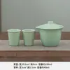 Juego de Té Kung Fu de Cerámica Celadón Chino Juego para el Hogar Tetera Celadón Grande Simple Taza de Té Tetera de Oficina