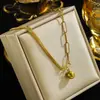 Cadena de Punto de Cruz Redonda Francesa Acero de Titanio Color 18K Sin Descoloración Collar Sencillo de Mujer Cadena para Clavícula Elegante de Alta Gama Nicho
