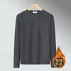 Roupas de outono para jovens, roupa íntima, outono e inverno, veludo, manga comprida, roupa íntima térmica, camiseta, camisa de base com gola redonda masculina, forro de lã da moda