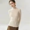Suéter de Cachemira Baicaierong 2026 Otoño/Invierno para Mujer con Cuello Semi Alto, Diseño Versátil, Tejido de Lana, Corte Ajustado