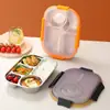 Plato de Cena para Niños de Acero Inoxidable 304 con Tapa, Plato Dividido, Plato de Comida para el Hogar, Plato de Comida para Comedor, Vajilla para Jardín de Infancia
