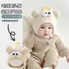 Toucas para Bebê para Outono e Inverno, Toucas de Tricô Super Fofas e Engraçadas para Meses Pequenos, Toucas de Lã para Bebês com Proteção para Orelhas