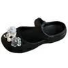 Pantuflas Cerradas con Decoración Floral para Mujer 2026 Verano Estilo Lindo Suela Gruesa Antideslizantes Slip-On Color Sólido Pantuflas de Casa para Niñas