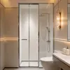 Separação Seco e Molhado Aço Inoxidável Box de Banho Divisória de Banheiro Porta de Vidro Temperado Porta de Abrir Design de Banheiro Residencial