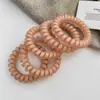 Anel de Cabelo de Linha Telefônica Fosco Cor de Gel Alta Elasticidade Durável Corda Simples para Prender Moda Feminina Corda para Rabo de Cavalo Alto Tendão de Borracha