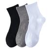 Calcetines de Algodón de Color Sólido de Venta Caliente Transfronteriza de Media Pantorrilla, Calcetines Blancos de Hilo de Algodón Doble, Calcetines Deportivos Absorbentes de Sudor y Transpirables, Calcetines Negros, Blancos y Grises