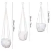 Bolsa de red para maceta cuerda de cáñamo tejida suministro transfronterizo estilo bohemio cesta colgante para plantas de interior cesta colgante para maceta bolsa de red