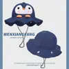 Bonito y Adorable Sombrero de Pescador de Mezclilla de Pingüino para Mujer, Primavera y Verano, Circunferencia de Cabeza Grande, Ala Ancha, Protección Solar para Exteriores, Sombrero para Senderismo