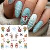 Adesivos de nail art novos transfronteiriços atacado ins popular Natal inverno floco de neve desenho animado Urso Branco adesivos de unha