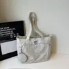 Moda de Verano 2025 Estilo Coreano de Moda Estilo Occidental Gran Capacidad Bolso de Mano Simple de Lona Bolso de Hombro para Mujer