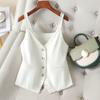 Camisola Chaleco de Primavera y Otoño 2025 para Mujer, Top Corto de Moda en Capas, Chaqueta sin Mangas Ajustada Adelgazante que Ciñe la Cintura
