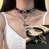 Nuevo Collar de Cuero con Cadena de Calavera y Borla, Diseño de Nicho Dulce y Genial para Mujer, Gargantilla Oscura para Clavícula
