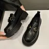 Zapatos de cuero estilo universitario británico de suela gruesa, nuevos mocasines slip-on Mary Jane para mujer de primavera y otoño 2026